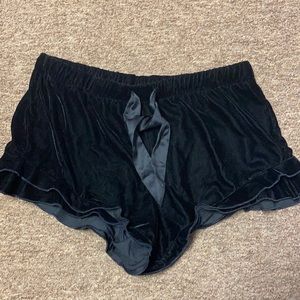 Victoria’s Secret black velvet sleeping shorts